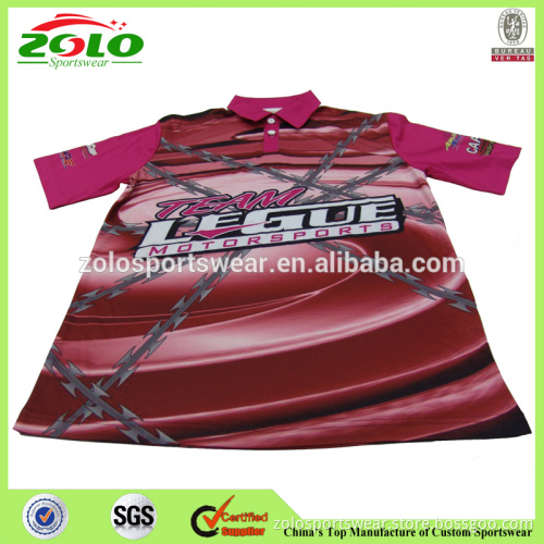 New Design 3 Button Micro Mesh Custom Sublimation Racing Polo Shirts